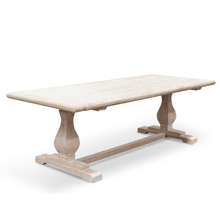 Richmond Dining Table 2.4m - Rustic White Washed