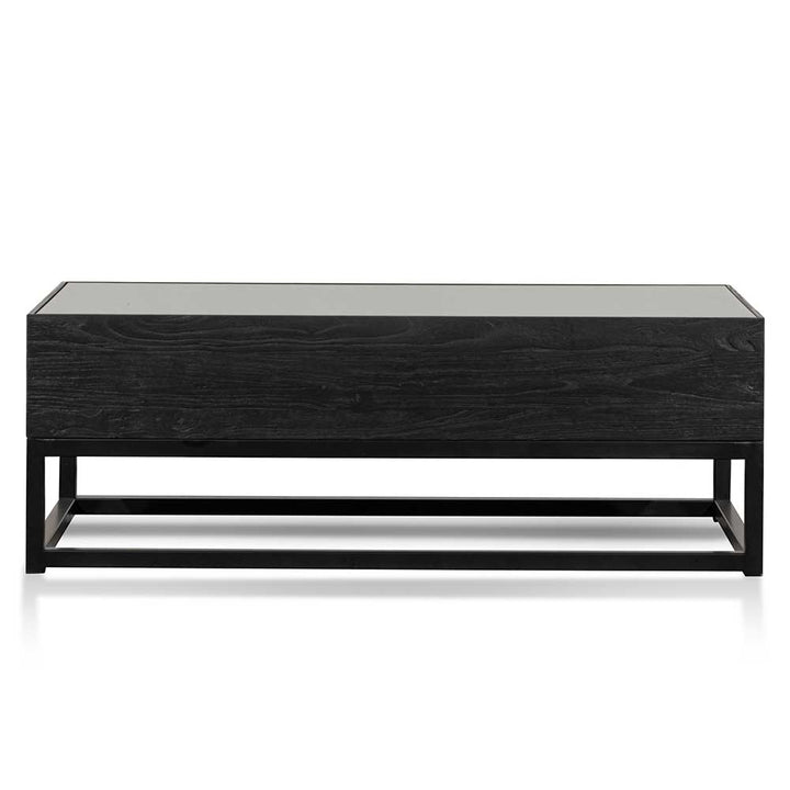 Abbotsford 1.2m Elm Wood Coffee Table - Full Black