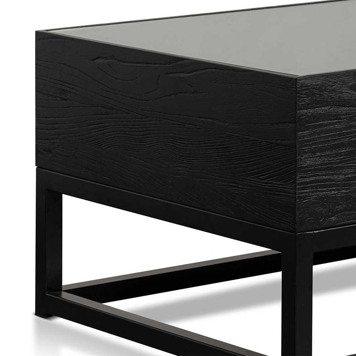 Abbotsford 1.2m Elm Wood Coffee Table - Full Black