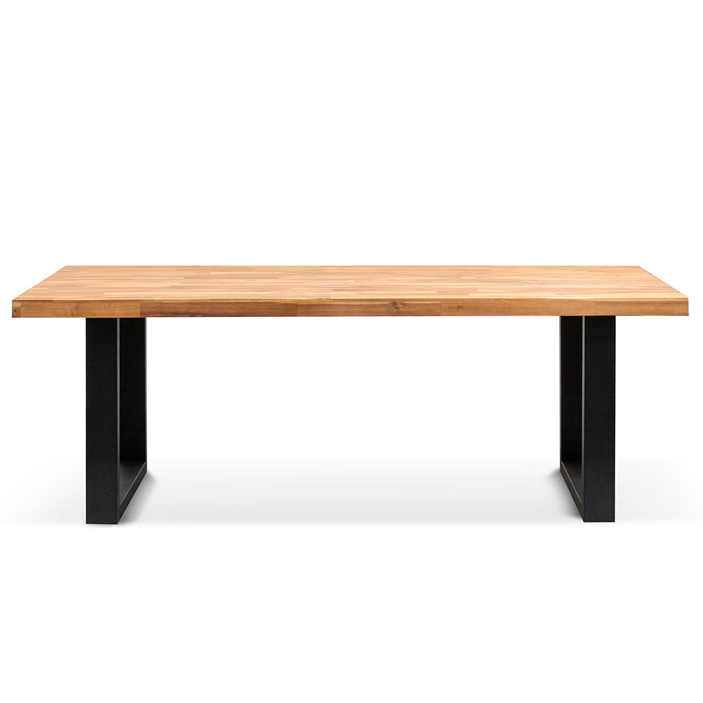 Nolan 2.1m Dining Table - Natural with Black Leg