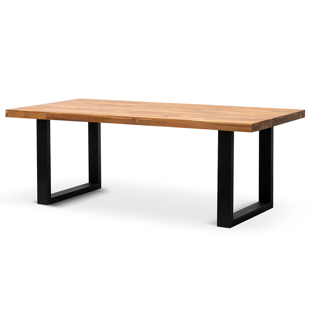 Nolan 2.1m Dining Table - Natural with Black Leg