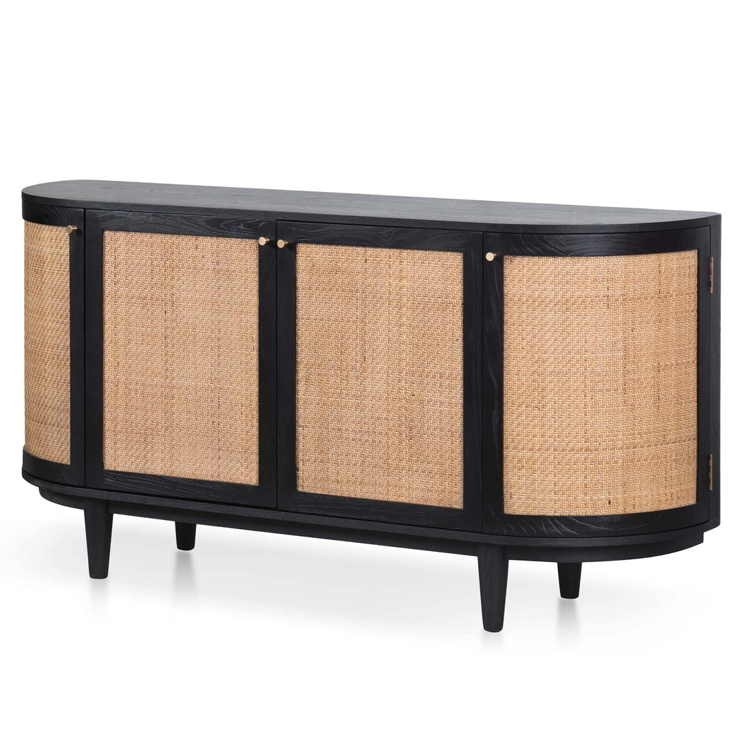 Abbotsford 1.7m Black Elm Sideboard - Rattan Doors