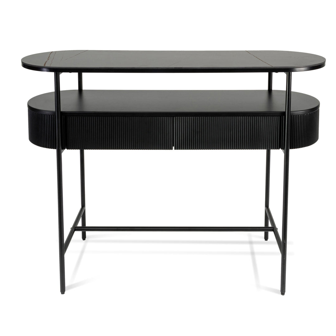 Tetbury 1.2m Stone Top Console Table - Black