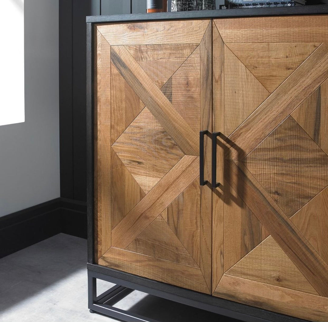 Tunbridge Wide Sideboard - European Knotty Oak and Peppercorn