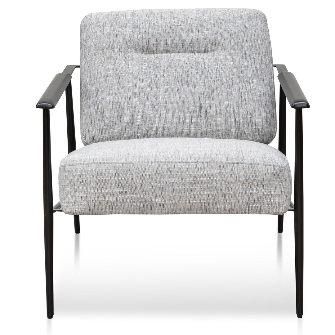 Tetbury Fabric Armchair - Light Spec Grey - Black Legs