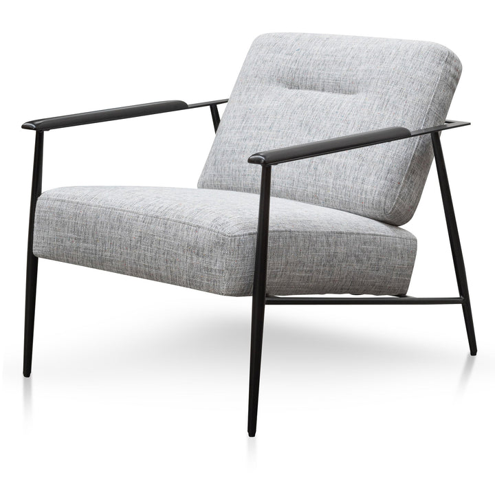 Tetbury Fabric Armchair - Light Spec Grey - Black Legs