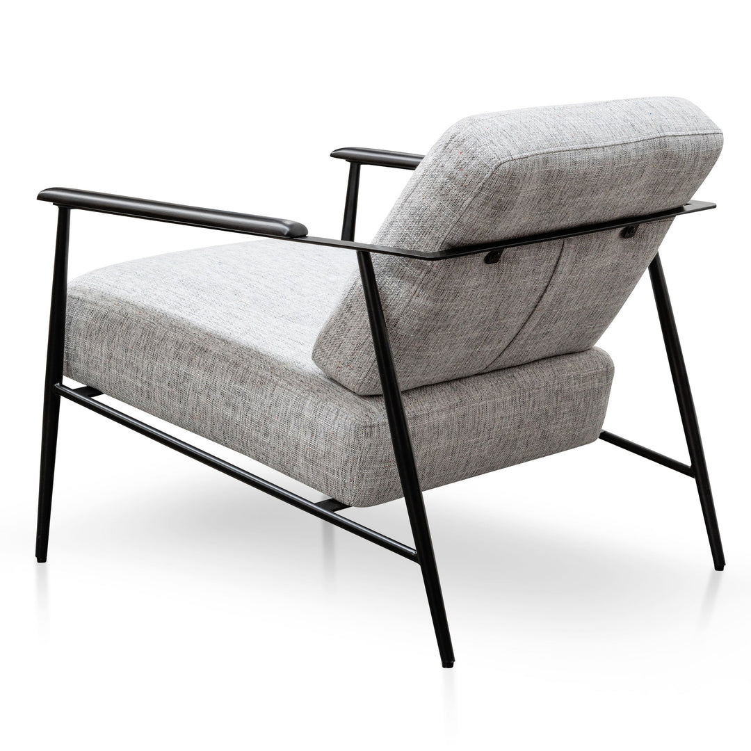 Tetbury Fabric Armchair - Light Spec Grey - Black Legs