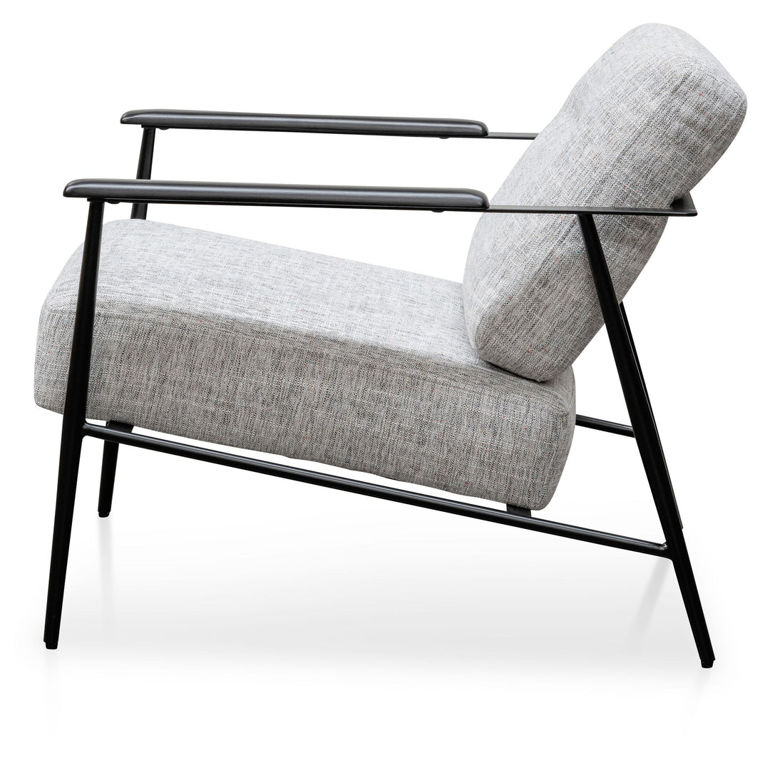 Tetbury Fabric Armchair - Light Spec Grey - Black Legs