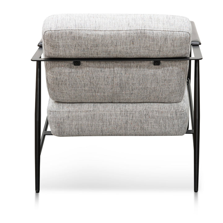 Tetbury Fabric Armchair - Light Spec Grey - Black Legs