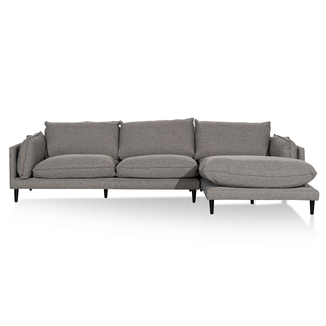 Broadway 4 Seater Right Chaise Fabric Sofa - Graphite Grey