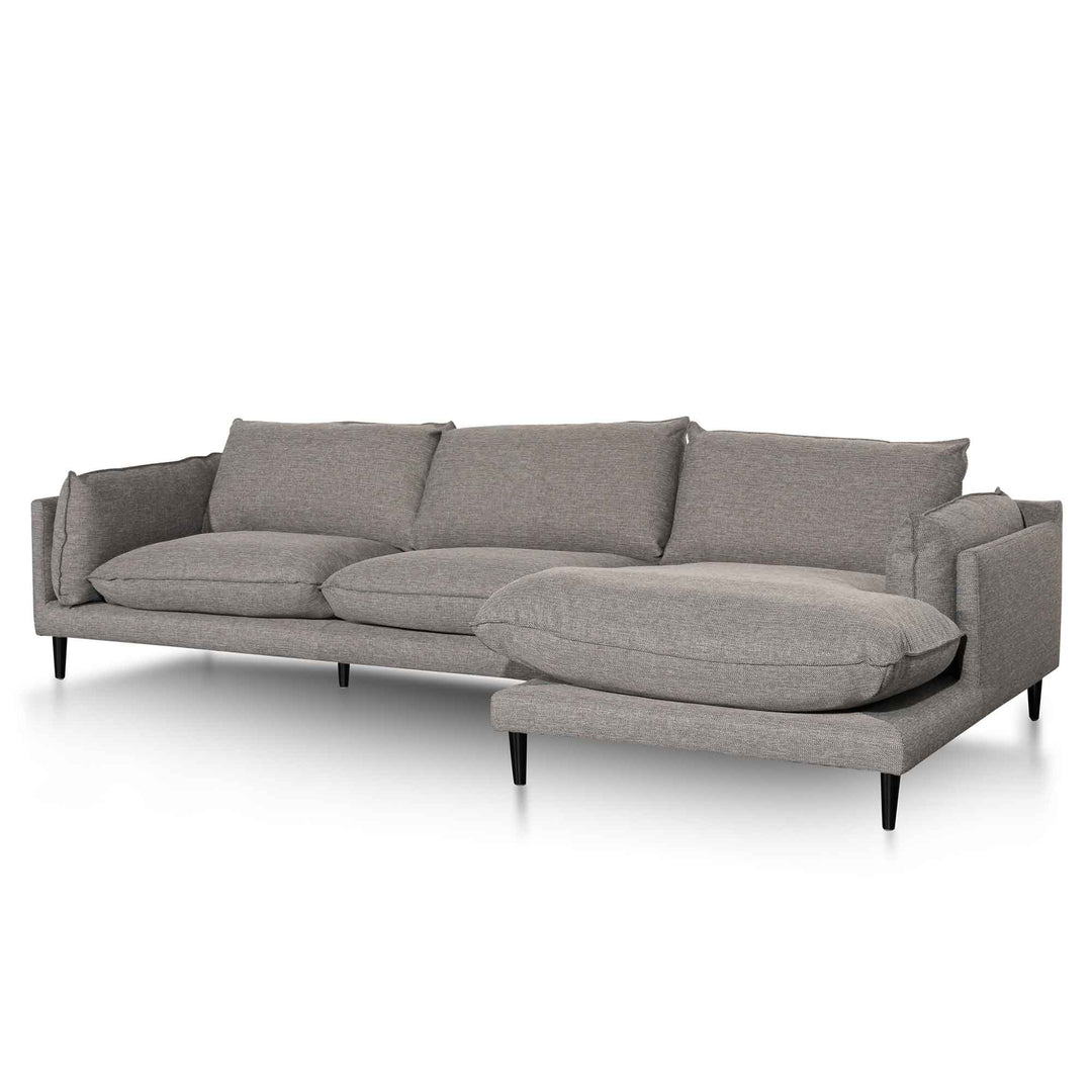 Broadway 4 Seater Right Chaise Fabric Sofa - Graphite Grey