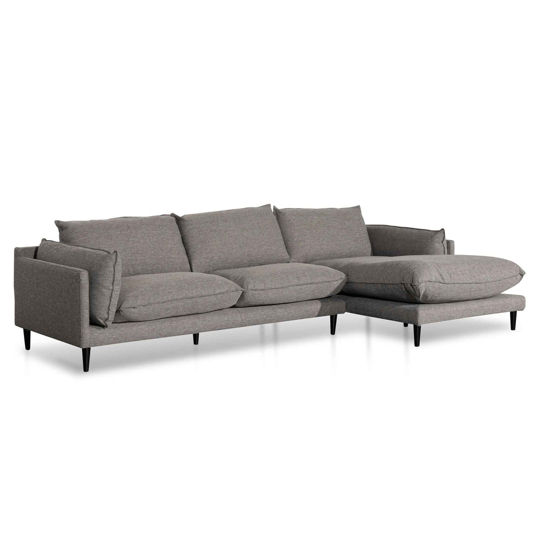 Broadway 4 Seater Right Chaise Fabric Sofa - Graphite Grey