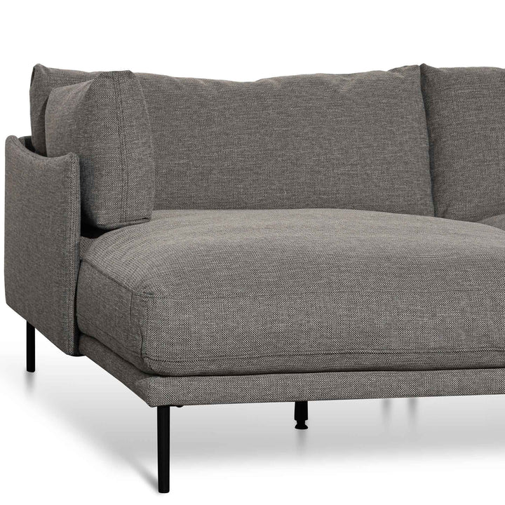 Broadway 4 Seater Left Chaise Fabric Sofa - Graphite Grey