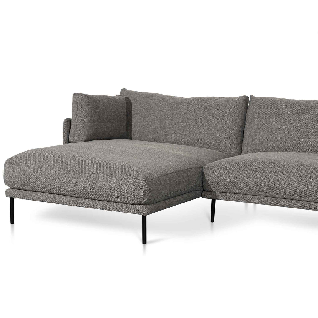 Broadway 4 Seater Left Chaise Fabric Sofa - Graphite Grey