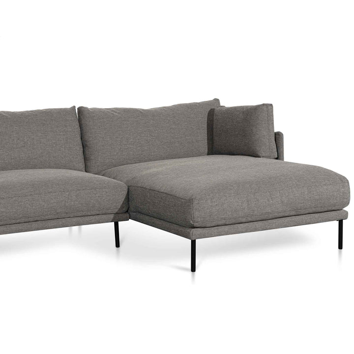 Broadway 4 Seater Right Chaise Fabric Sofa - Graphite Grey