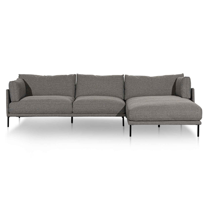 Broadway 4 Seater Right Chaise Fabric Sofa - Graphite Grey