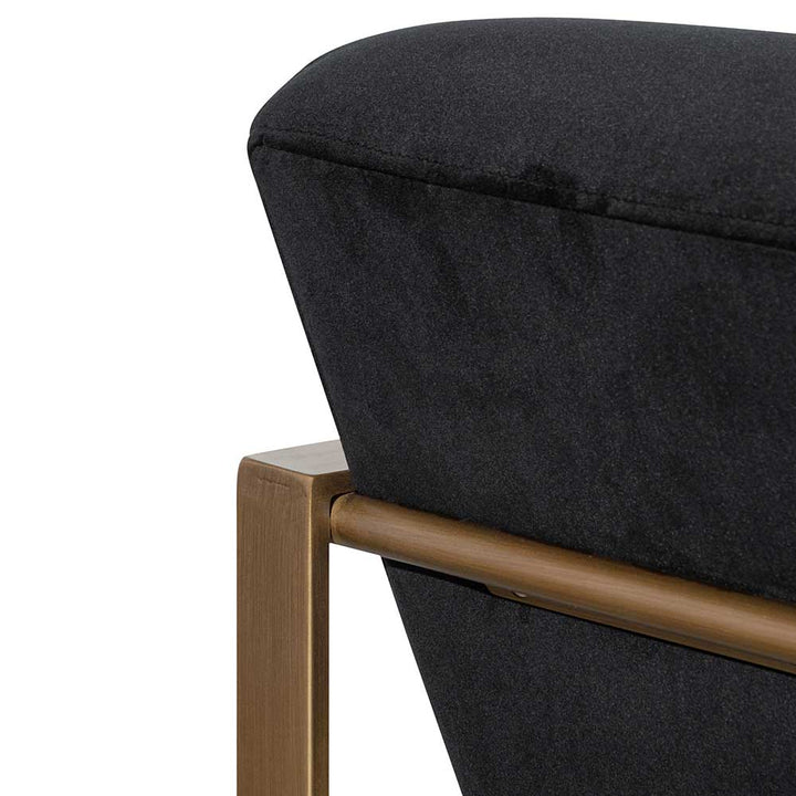 Abbotsford Black Velvet Armchair - Antique Golden Frame