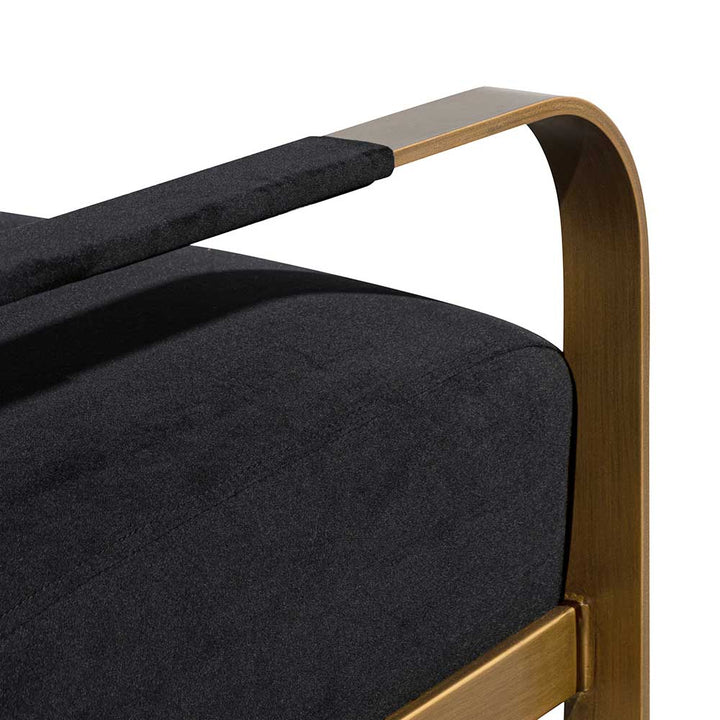 Abbotsford Black Velvet Armchair - Antique Golden Frame