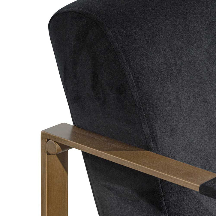 Abbotsford Black Velvet Armchair - Antique Golden Frame