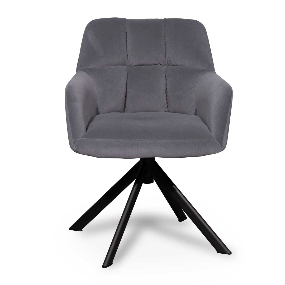 Danbury Visitor Chair - Dark Grey Velvet with Black Legs