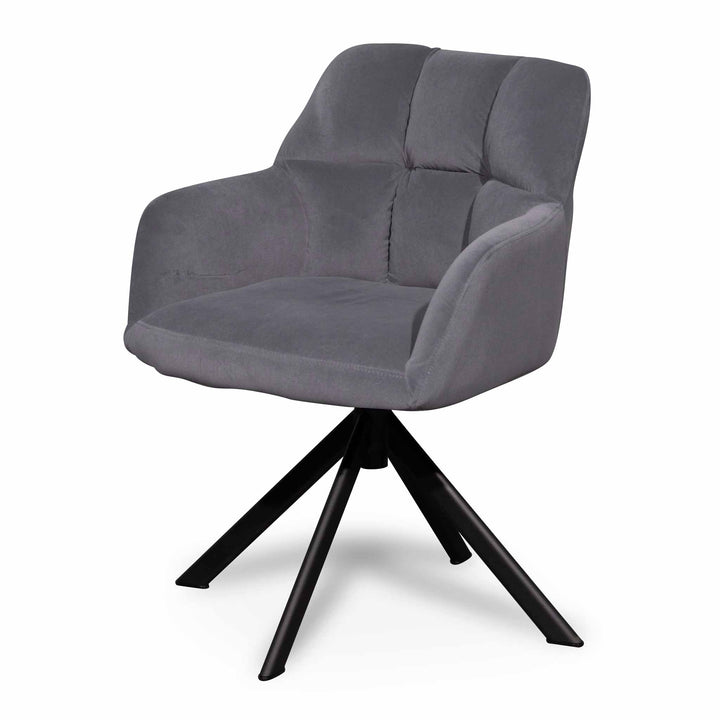 Danbury Visitor Chair - Dark Grey Velvet with Black Legs