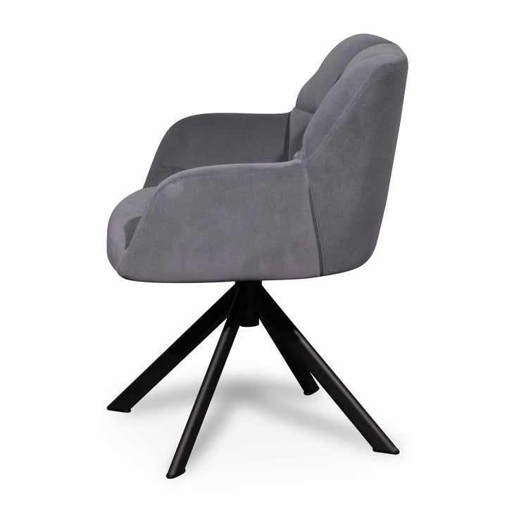 Danbury Visitor Chair - Dark Grey Velvet with Black Legs