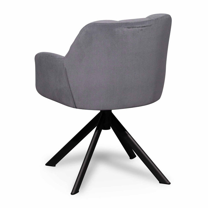 Danbury Visitor Chair - Dark Grey Velvet with Black Legs