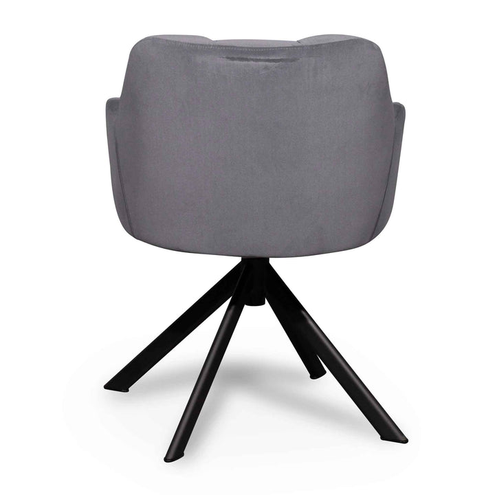 Danbury Visitor Chair - Dark Grey Velvet with Black Legs