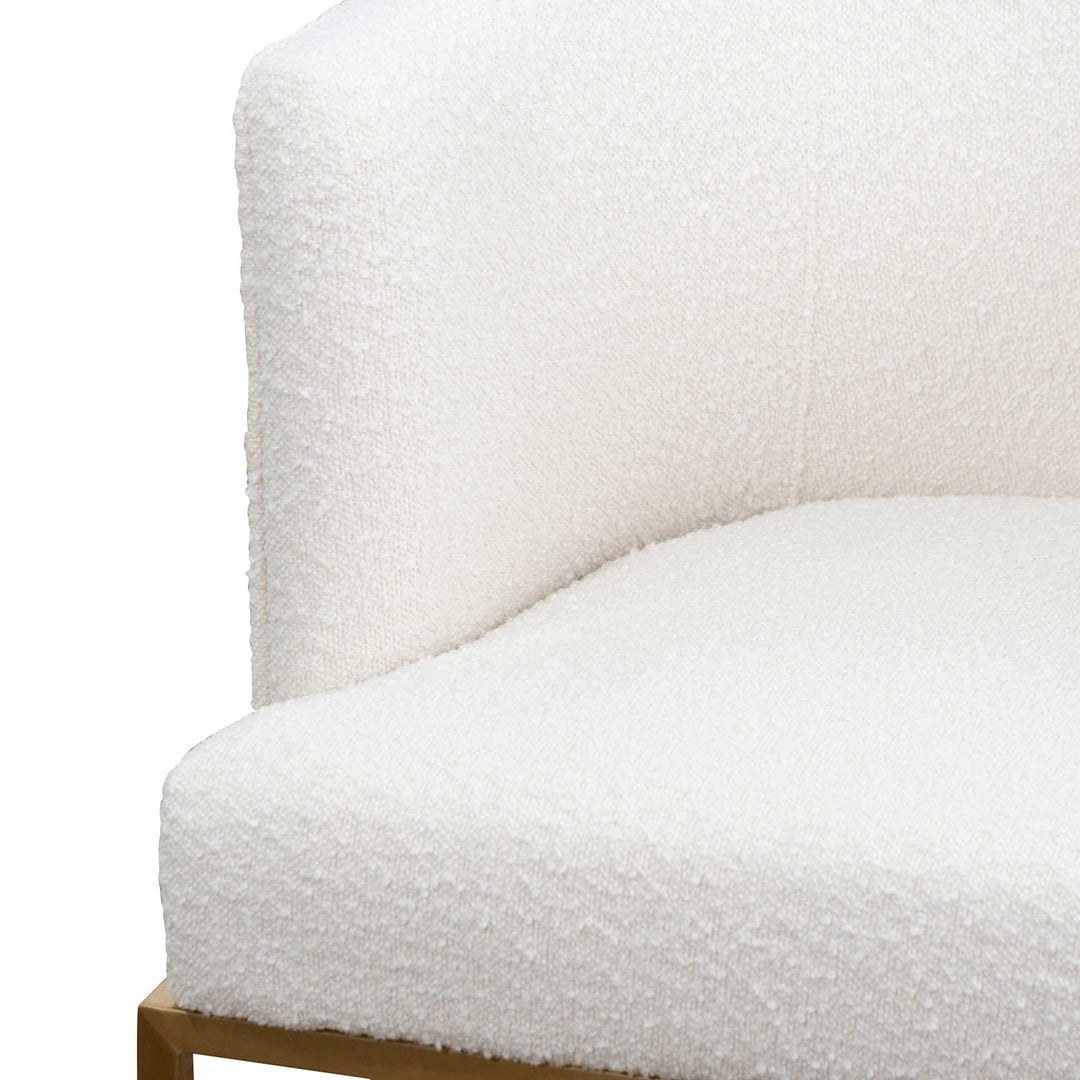 Gilman Ivory White Boucle Lounge Chair - Brushed Gold