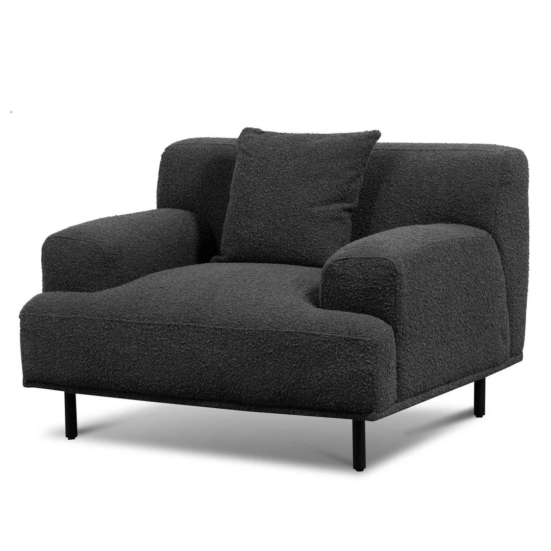 Maynard Armchair - Charcoal Boucle with Black Legs