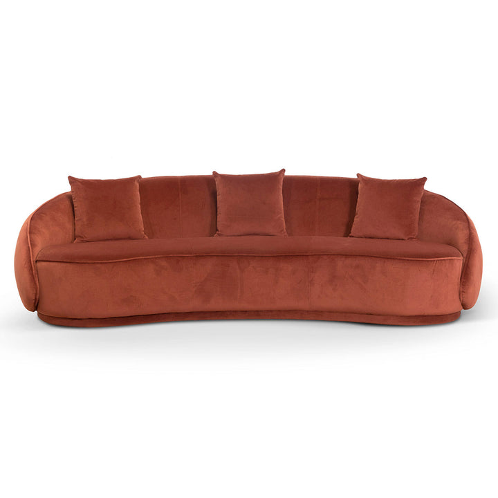 Bourke Velvet 3 Seater Sofa - Rustic Orange