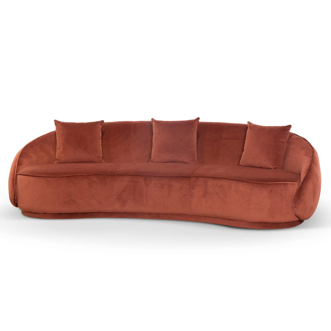 Bourke Velvet 3 Seater Sofa - Rustic Orange