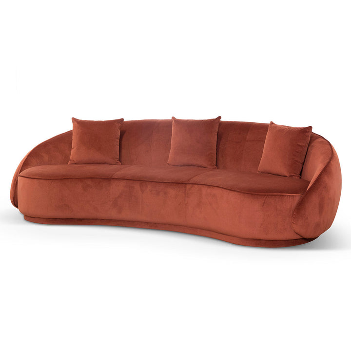 Bourke Velvet 3 Seater Sofa - Rustic Orange