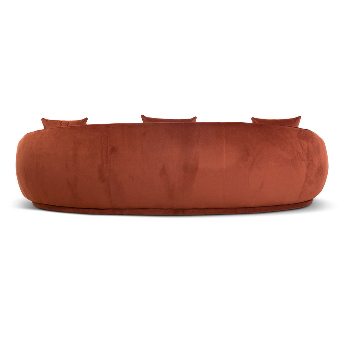 Bourke Velvet 3 Seater Sofa - Rustic Orange