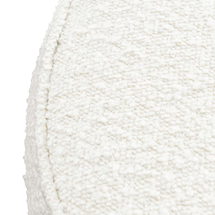 Gilman Ivory White Boucle Ottoman - Brushed Gold Base