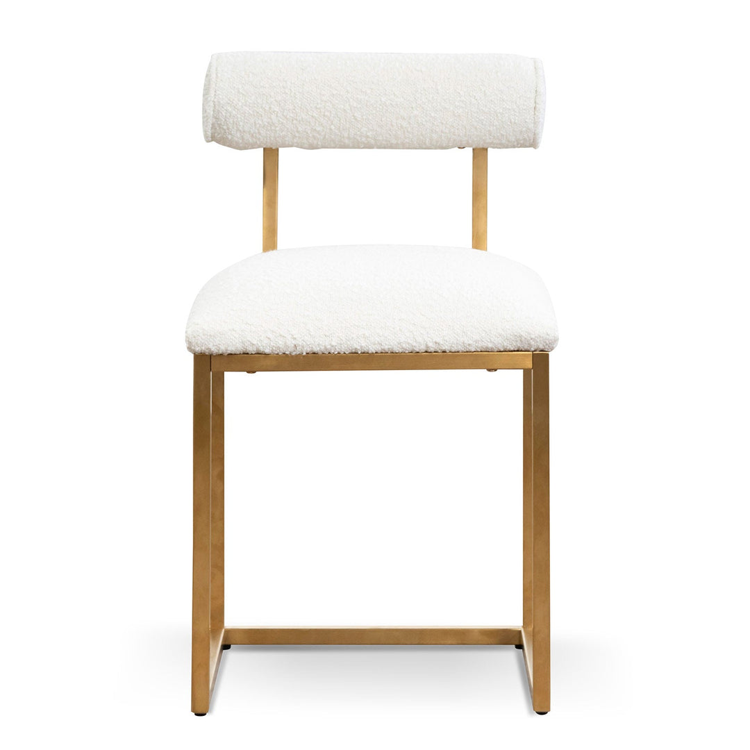 Gilman Ivory White Boucle Occasional Chair - Brushed Gold Base