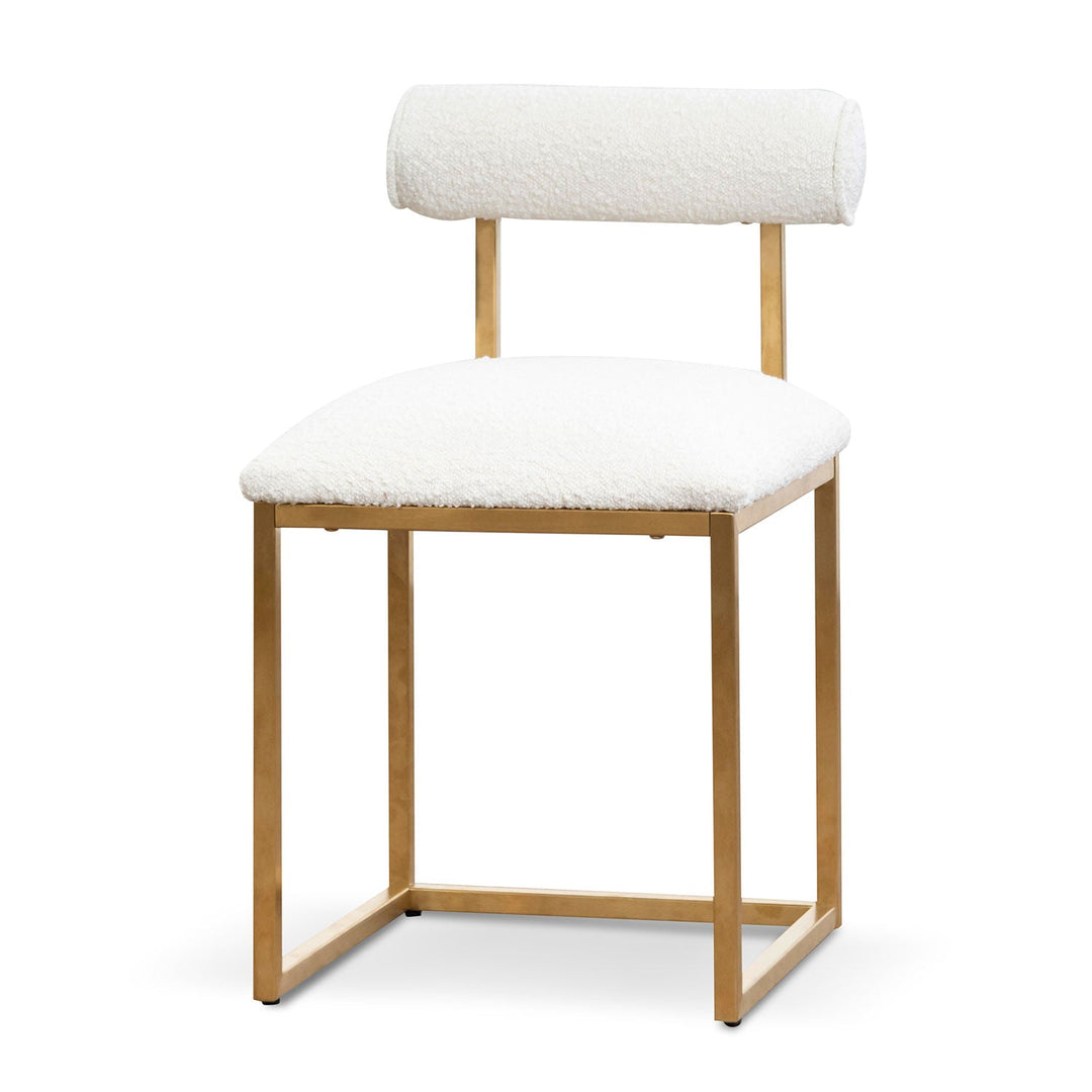 Gilman Ivory White Boucle Occasional Chair - Brushed Gold Base