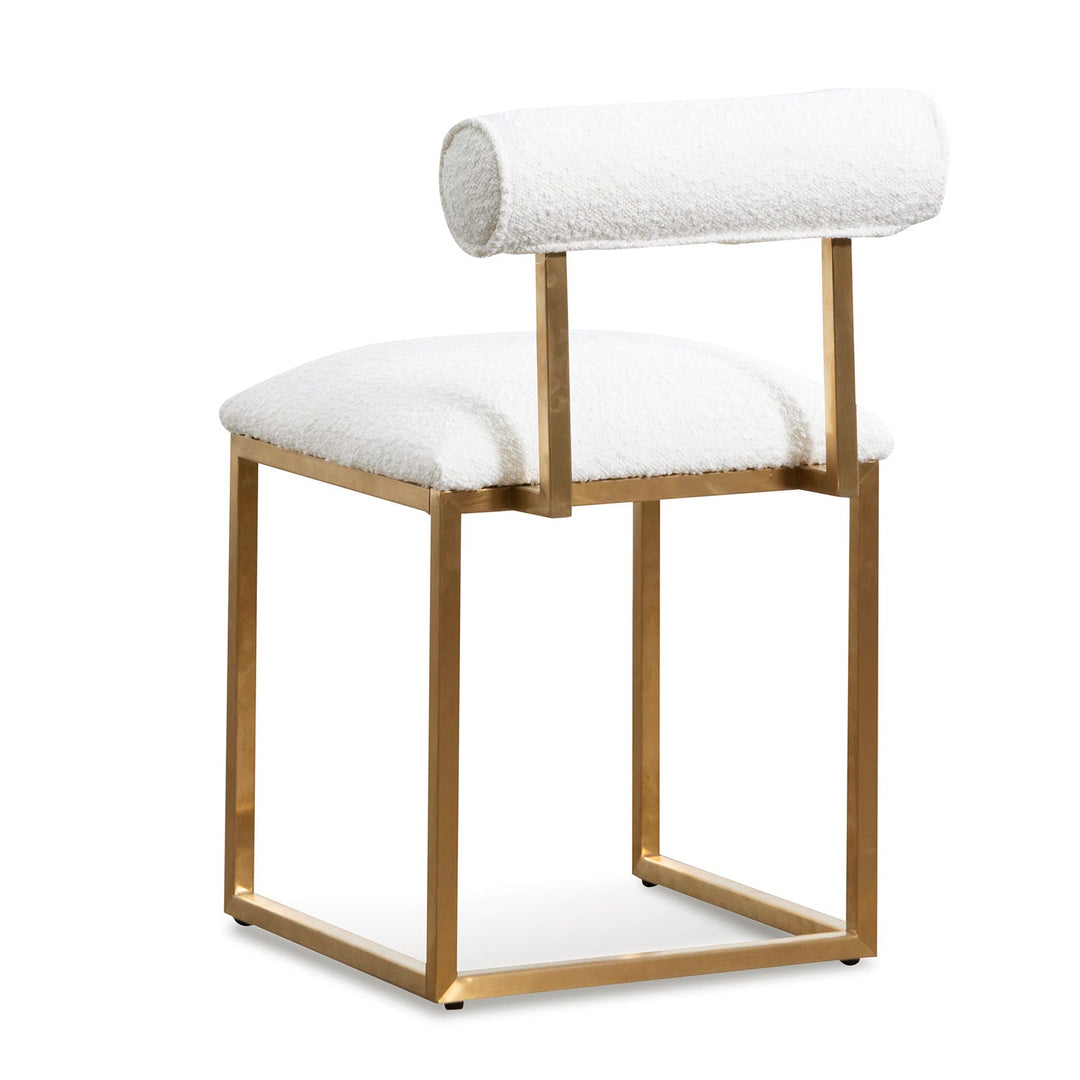 Gilman Ivory White Boucle Occasional Chair - Brushed Gold Base