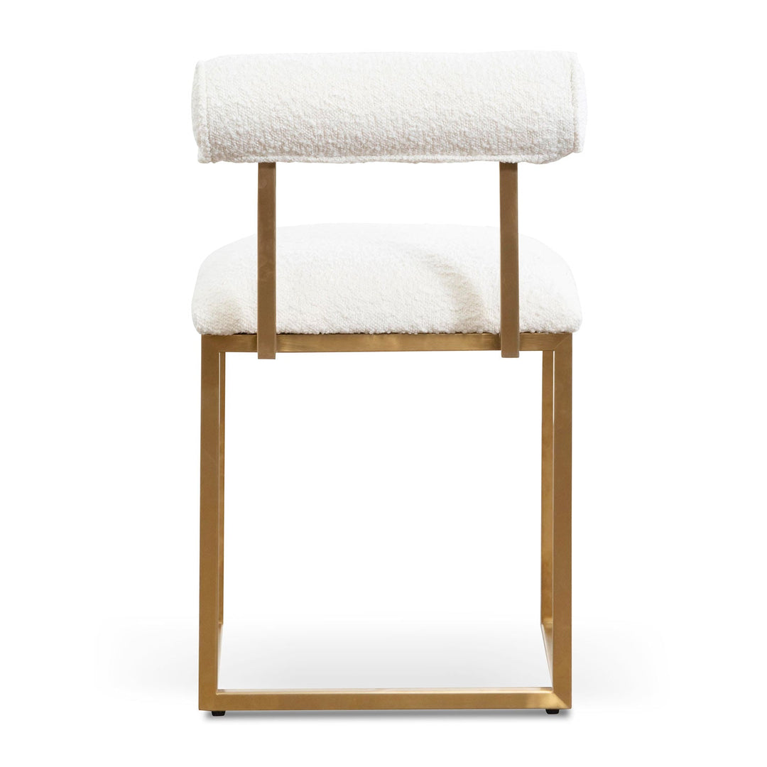 Gilman Ivory White Boucle Occasional Chair - Brushed Gold Base