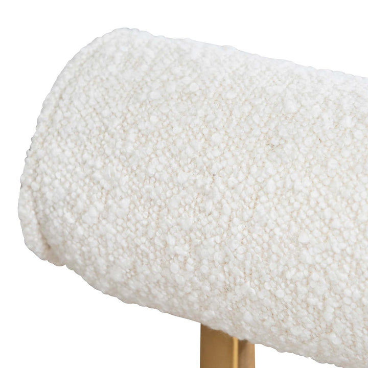 Gilman Ivory White Boucle Occasional Chair - Brushed Gold Base