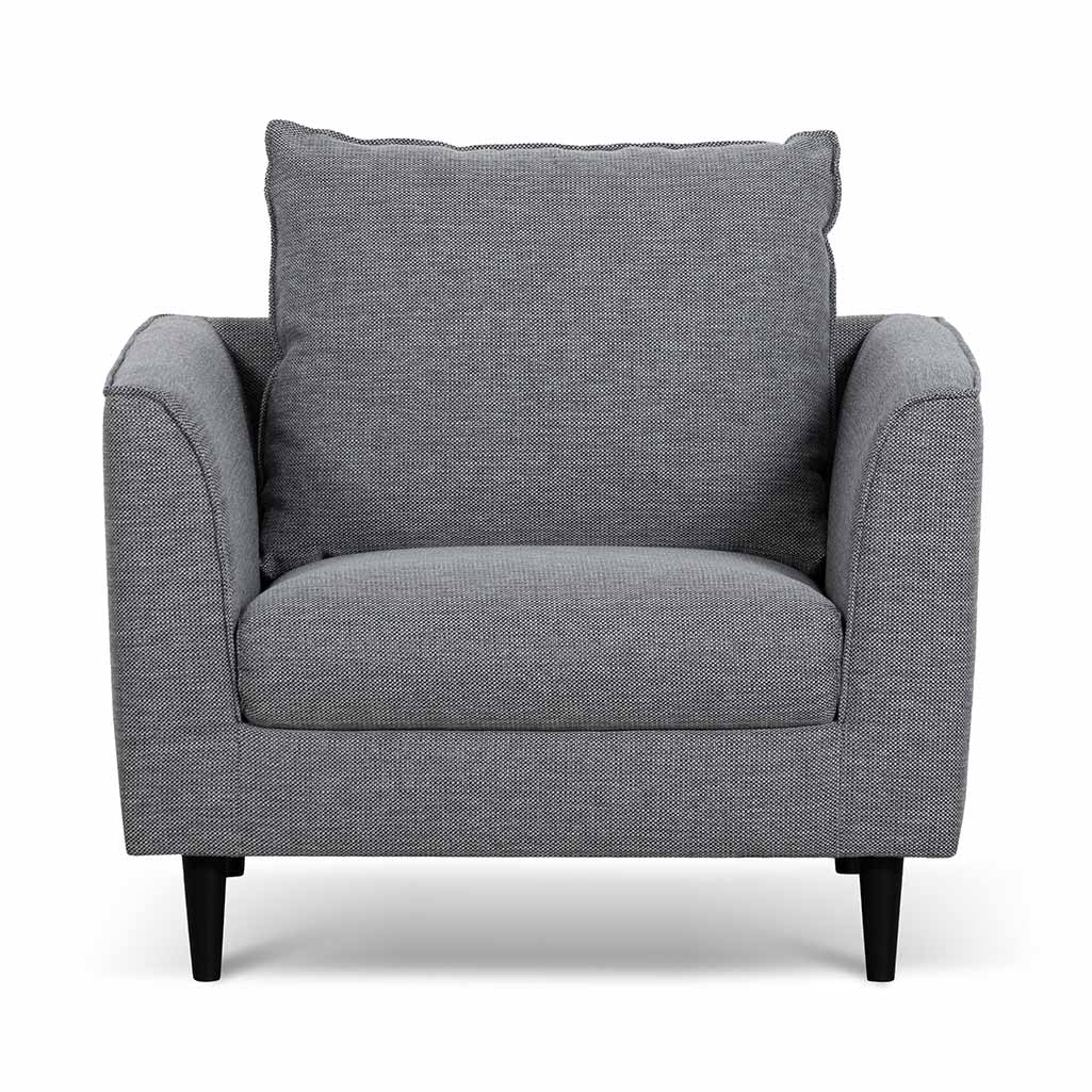 Broadway Fabric Armchair - Graphite Grey with Black Leg