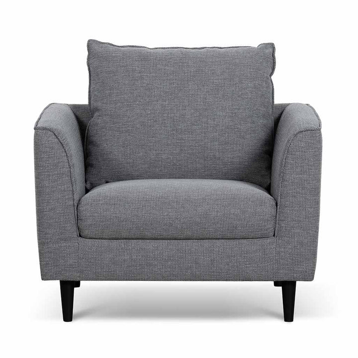 Broadway Fabric Armchair - Graphite Grey with Black Leg