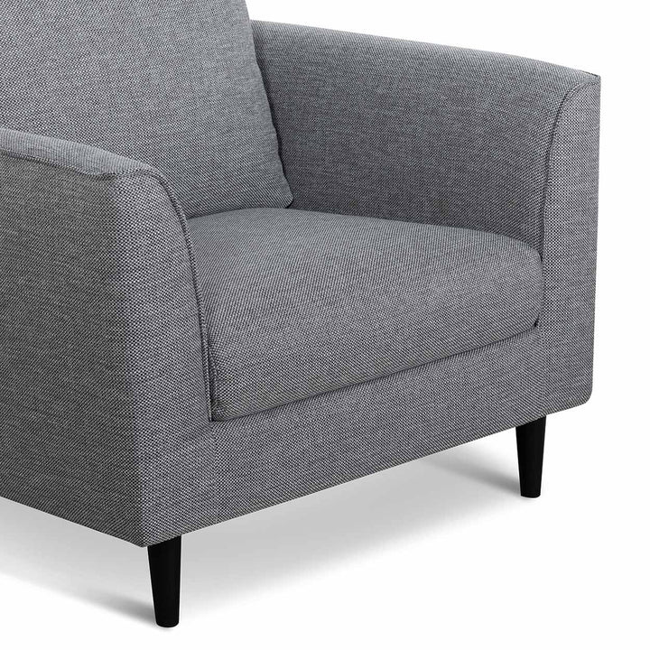 Broadway Fabric Armchair - Graphite Grey with Black Leg