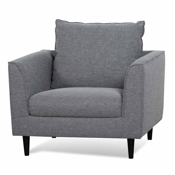 Broadway Fabric Armchair - Graphite Grey with Black Leg