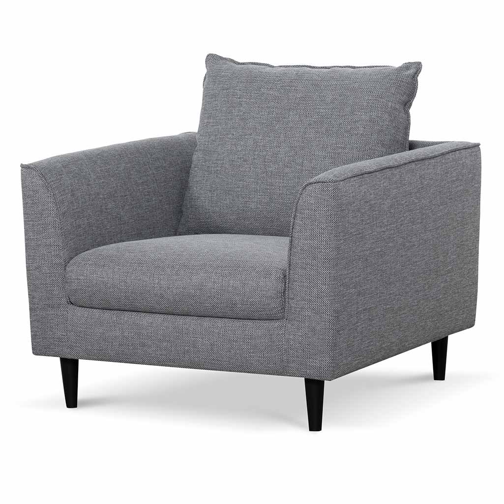 Broadway Fabric Armchair - Graphite Grey with Black Leg