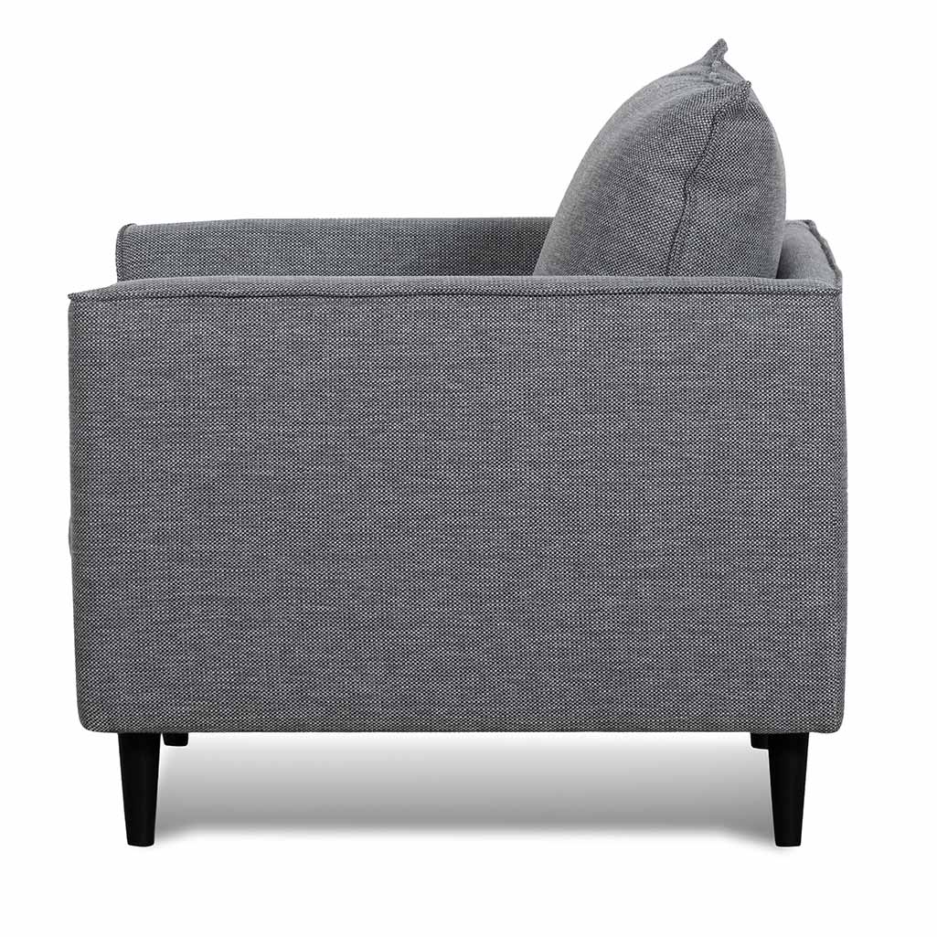 Broadway Fabric Armchair - Graphite Grey with Black Leg