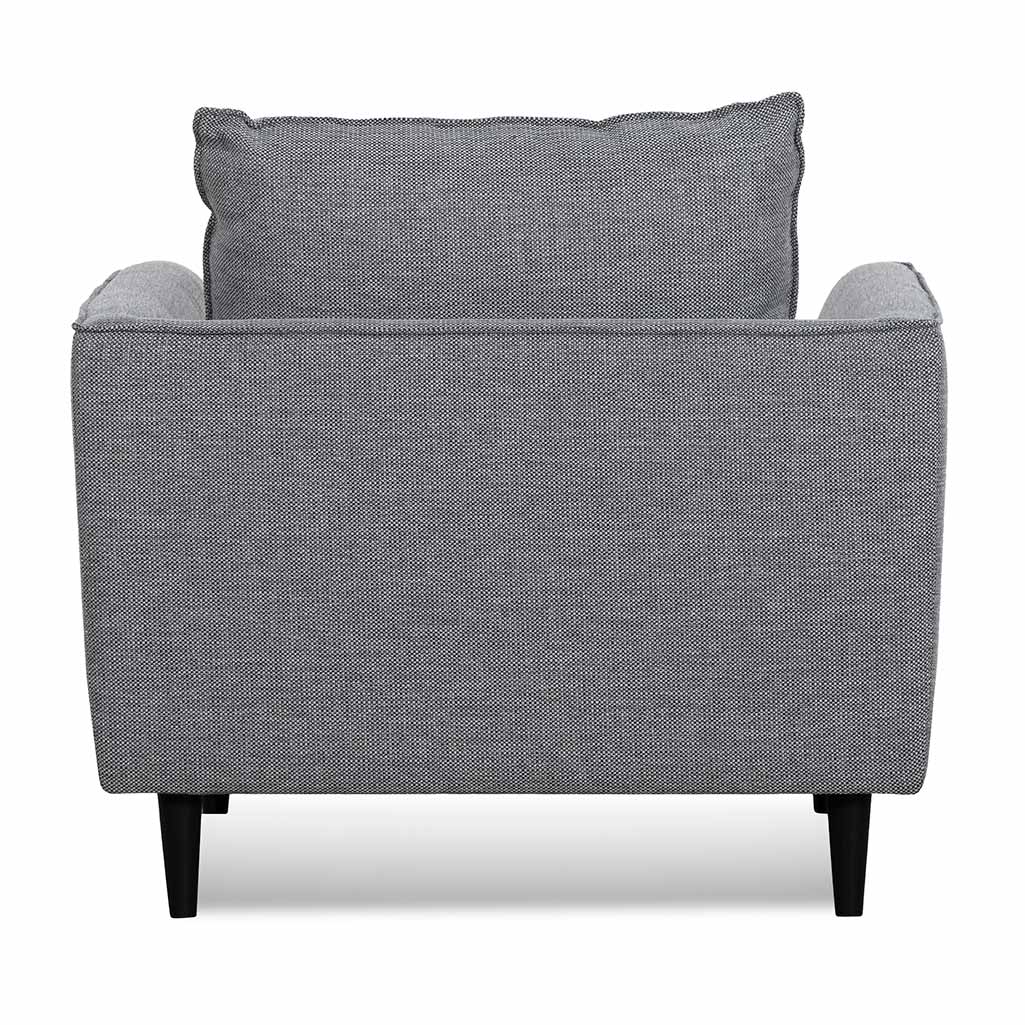 Broadway Fabric Armchair - Graphite Grey with Black Leg