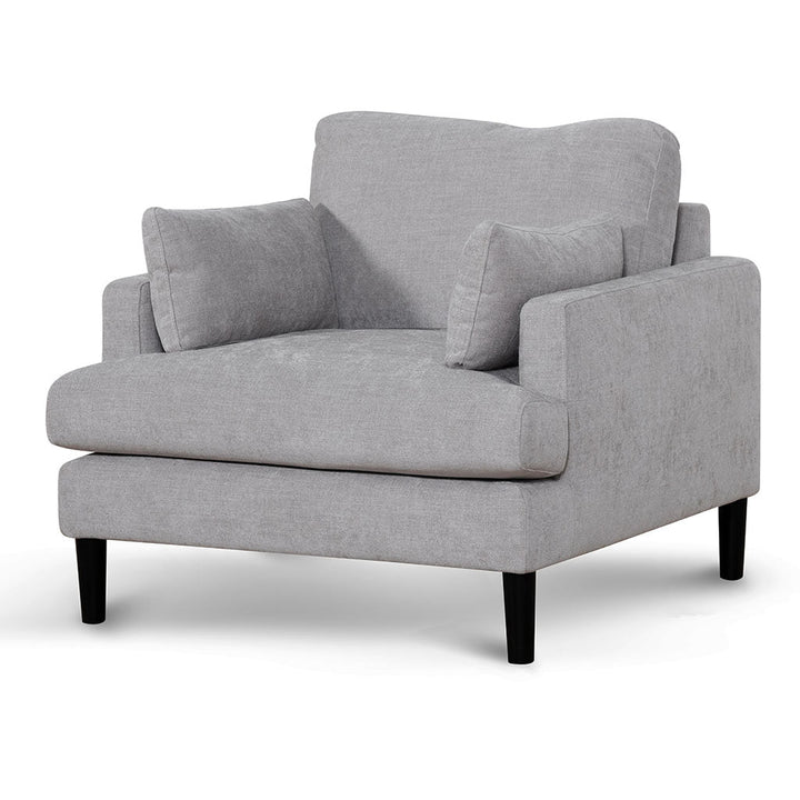 Broadway Fabric Armchair - Oyster Beige and Black Leg