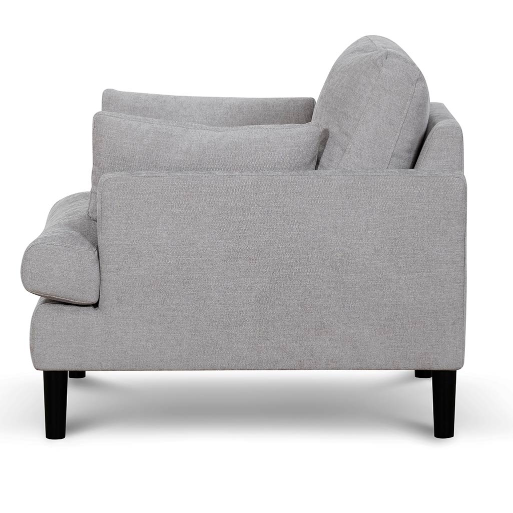 Broadway Fabric Armchair - Oyster Beige and Black Leg