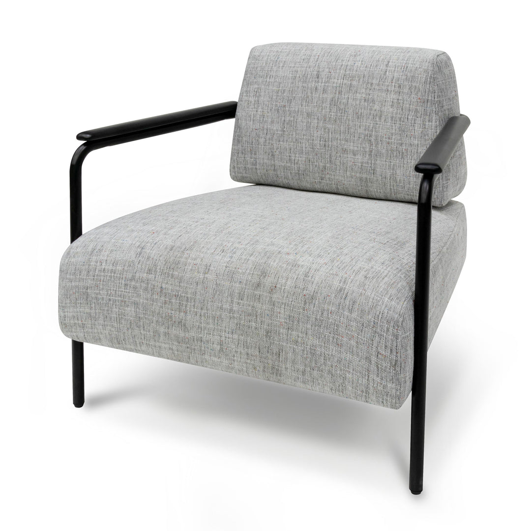 Tetbury Fabric Armchair - Light Spec Grey with Black Legs